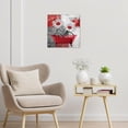 thumbnail image 4 of Farmhouse Red Floral Wall Art for Living Room Daisy Flower in Bathtub and Butterfly Pictures Wall Decor Grey and White Abstract Geometric Canvas Wall Art for Bathroom Home Decor,12L X 12W Inches, 4 of 6