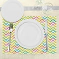 thumbnail image 3 of Ambesonne Chevron Place Mats Set of 4, Colorful Geometrical, Standard Size, Multicolor, 3 of 6