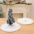 thumbnail image 5 of Mini Christmas Tree Skirts - Xmas Tree Base Cover Mat for Desktop Small Christmas Trees with Silver Stars for Xmas Home Party Decorations, 15.75x14.17Inch Festive Tree Collar for Holiday Decor, 5 of 7