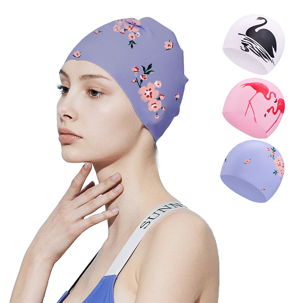 IM Beauty 3 Pcs Swim Cap,Silicone Swimming Cap for Short and Long Hair