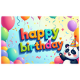 thumbnail image 2 of Cute Panda Happy Birthday Banner Colorful Backdrop Party Decor Background Celebration Supplies Photography Props Kids Event Decoration, 2 of 4