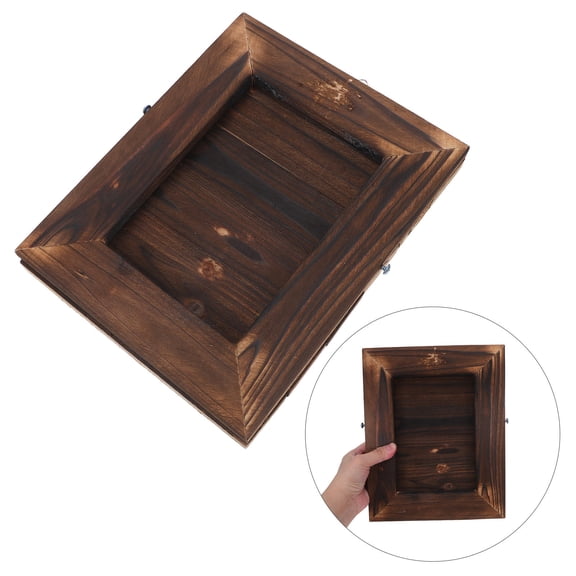 HONMEET Stag Horn Fern Wall Mounted Planter with Wooden Frame for Indoor Use and Elegant Home Décor