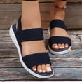 thumbnail image 2 of Women Shoes Women's Elastic Knit Strap Wedge Platform Sandals Spring Summer Open Toe Slip On Sandals for Women Wide Width Large Sizes Soft Stretch Breathable Fabric Non Slip Cushioned Insole Comfort, 2 of 6