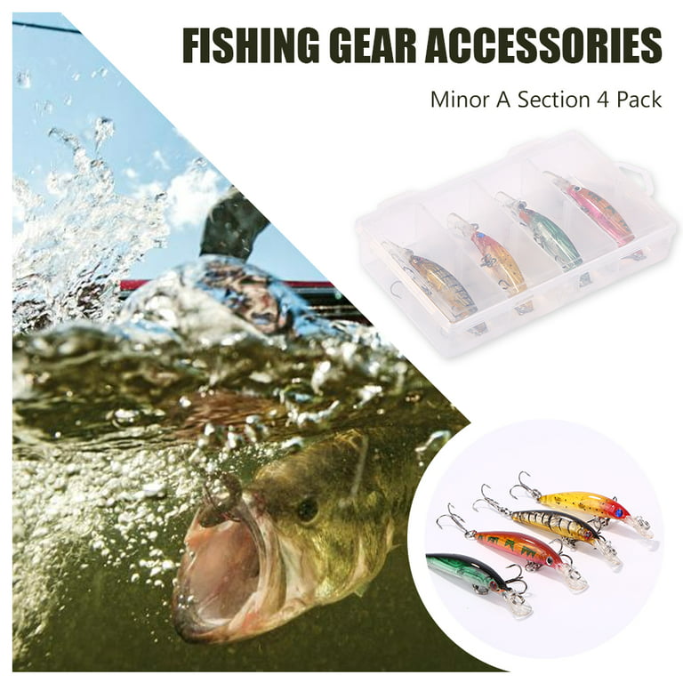 4pcs Minnow Fishing Lures Bait with Treble Hooks Wobblers Fishing Tackle