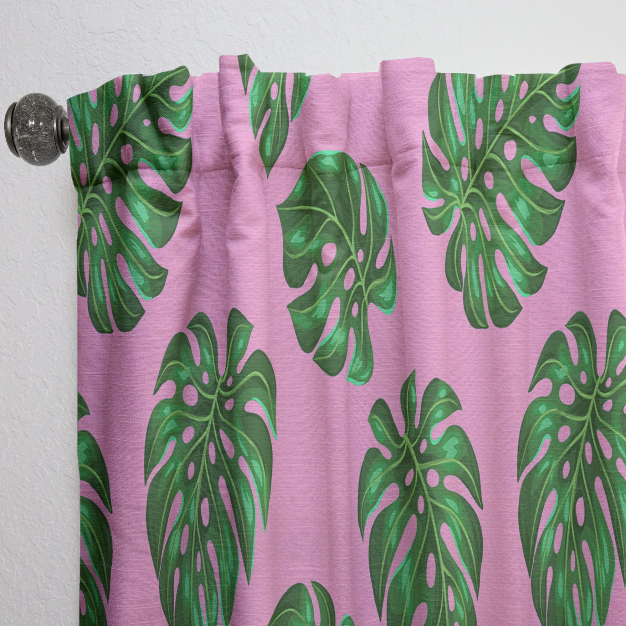 Designart 'Palm Tropical Leaves III' Mid-Century Modern Curtain Panel