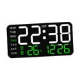 thumbnail image 3 of Reloj despertador digital LED Reloj de escritorio digital Ligero Regulador de intensidad Dos configuraciones de alarma Negro con luz verde., 3 of 9