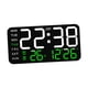 thumbnail image 3 of Reloj despertador digital con fecha y temperatura para dormitorio, sala de estar y escritorio. Negro con luz verde., 3 of 9