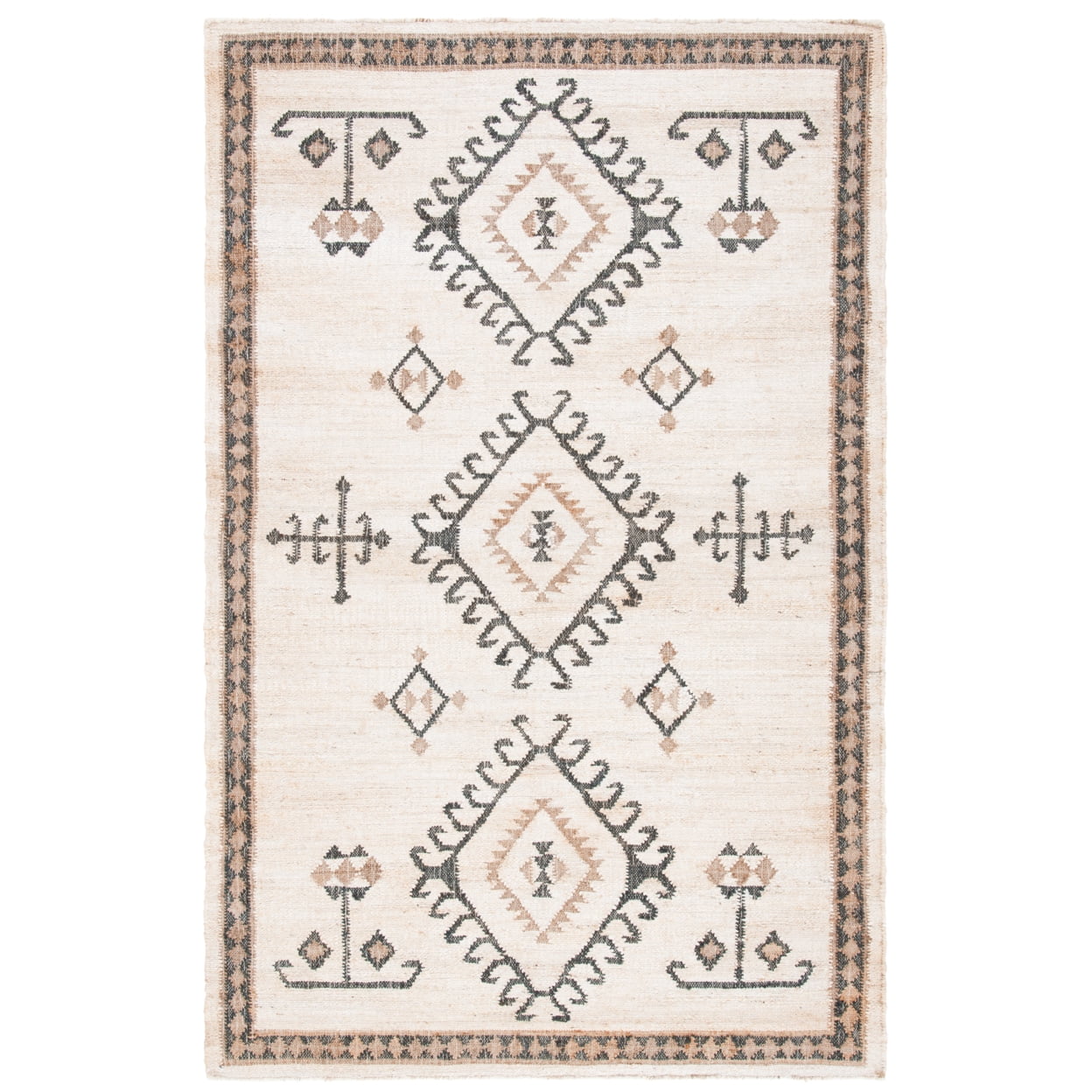 SAFAVIEH Kilim Lisette Tribal Runner Rug, Ivory/Black, 2'3" x 8'