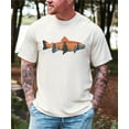 thumbnail image 4 of Trout Fishing Shirt for Men and Women Fish Sunset Tree Line Unisex Graphic T-Shirt Ivory Shirt Adult Large, 4 of 4