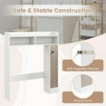 thumbnail image 5 of NALYL Over The Toilet Storage Cabinet, Freestanding Bathroom Space Saver w/ 2 Adjustable Shelves, 2 Open Shelves & 1 Top Shelf, Anti-Tilting Kit, Toilet Rack for Bathroom Laundry (White), 5 of 7