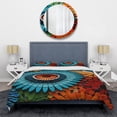 thumbnail image 3 of Designart "Jeweled Grotto with Geode Tiles" Stone Geode Bedding Covert Set - Landscapes Blue Traditional Bed Set With 2 Shams, 3 of 5