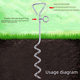 thumbnail image 4 of Cuerda de tracción de alambre de acero de uno a dos cabezales para exteriores, clavo en espiral para tierra, pilotes fijos, pilotes para perros atados, suministros para mascotas a juego, 4 of 6