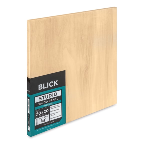 Blick Studio Artists' Wood Panel - Flat Cradle, 20" x 20", 7/8" Cradle