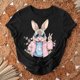thumbnail image 4 of Camiseta de Cuello Redondo de Manga Corta de la Mujer, Top de Moda para Invierno Y Primavera Impresa de Navidad Casual 3/4, 4 of 7