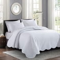 thumbnail image 5 of Ameha 3 Piece Quilt Set Chevron Embossed Bedspread Reversible Ultrasoft Microfiber Adult Bedding White Color King, 5 of 11