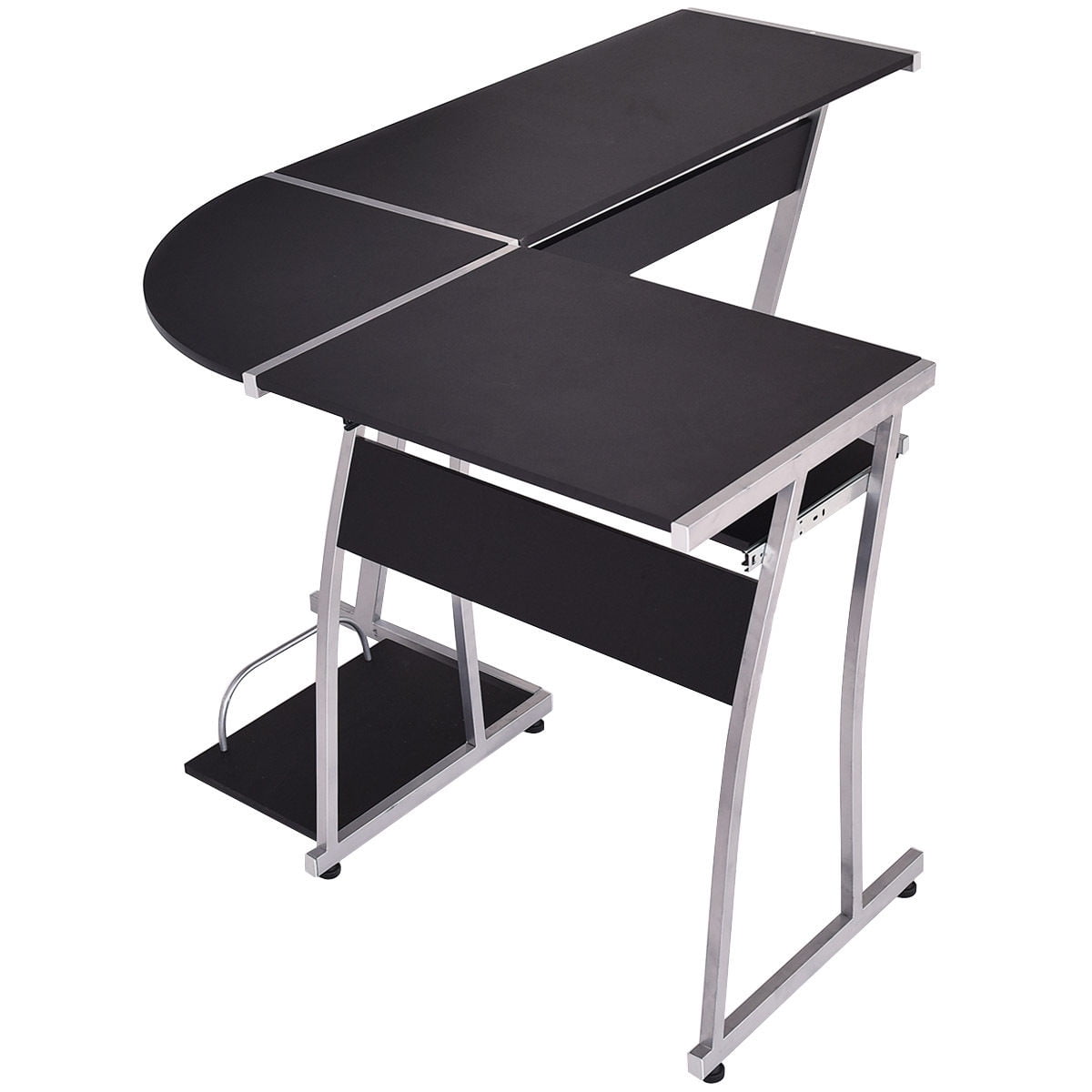 Gymax L Shaped Corner Desk Office Wood Large Pc Table Com