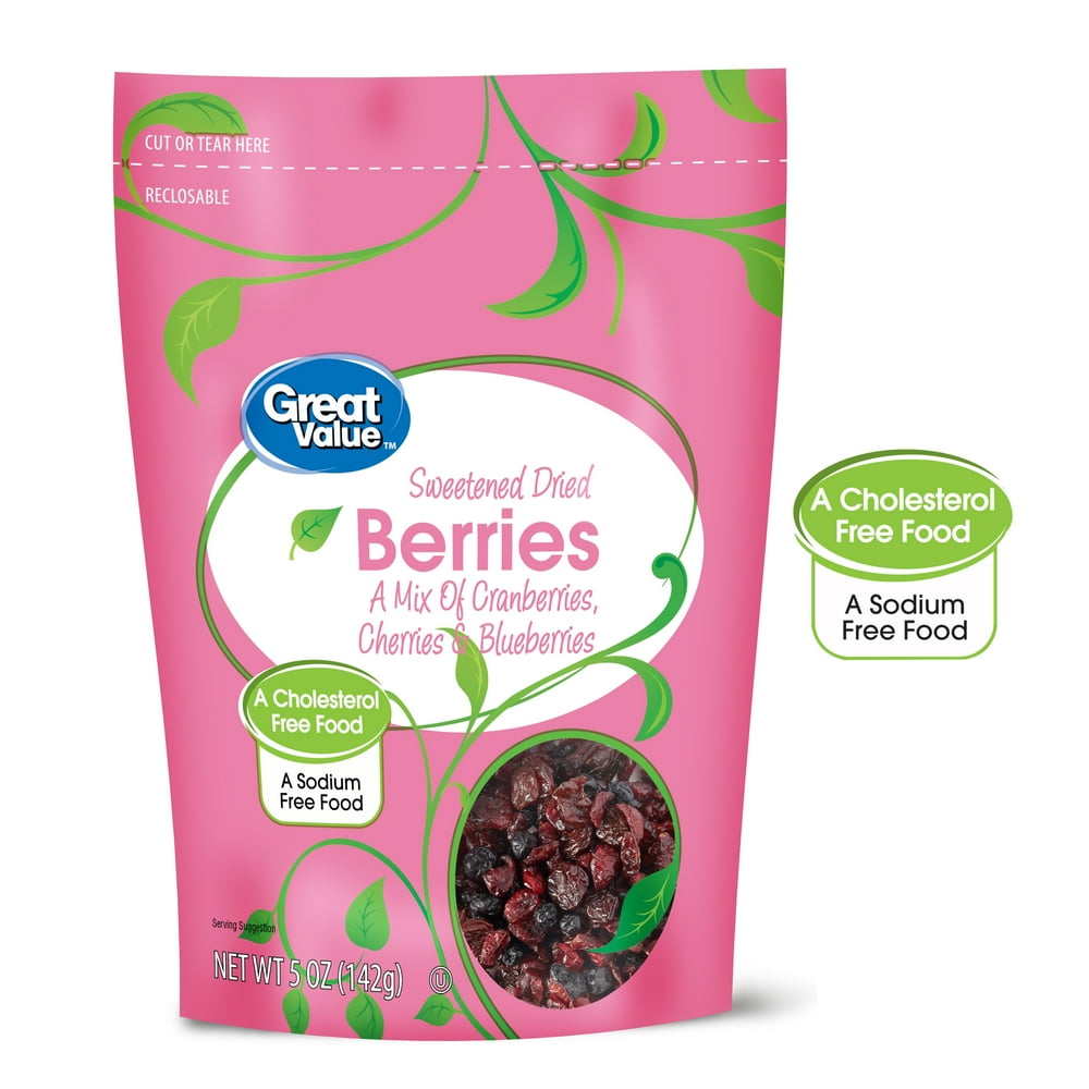 Great Value Sweetened Dried Mixed Berries, 5 Oz.