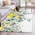 thumbnail image 2 of Non-Slip Rug Pad Rugs Spring Watercolor Lemon Flower Rectangle Area Rugs 3x5Ft Soft Carpet Pads for Living Room Kids Room, Green Leaves Floral on White, 2 of 9