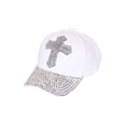 thumbnail image 1 of Studded Cross and Bill Baseball Cap - White, 1 of 1