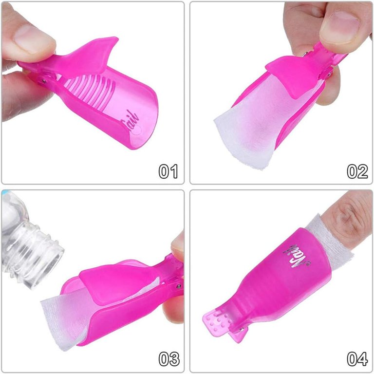 Gel Nail Polish Remover Wrap Clips Acrylic Nails Art Soak Off Clip UV Manicure Pedicure Nail Tool Rose Red Color