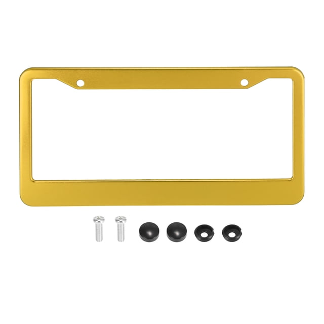 Cubierta de marco para matrícula Unique Bargains Aleación de aluminio Tono dorado
