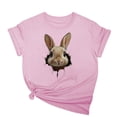 thumbnail image 1 of Tops de Cuello Alto para las Mujeres Amante Impreso Camiseta Cuello Redondo Manga Corta, Poliéster Spandex, 1 of 7