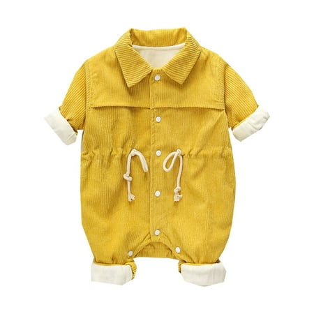 

Toddler Babys Girls Boys Thick Warm Jumpsuit Draw String Pure Color Boys Baby Neutral Clothes Baby Rompers for Boys Dinosaur Baby Romper Toddler Jumpsuit Zipper up Romper Baby Jumpsuit Boy Baby