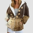 thumbnail image 2 of zaveiop Women's Zipper Connecting Butterfly Printing Hatshirt Y2K Zipper Retro -graphic Hoodie (Z3-Gold, 3XL), 2 of 7
