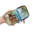 thumbnail image 2 of SEANATIVE Soft Neoprene Zipper Eyeglasses Pouch with Double Compartment Glasses Case Water-Resistant Lightweight Portable Eyewear Holder Bag for Women Men, Beach Dachshund Dog Starfish Palm Tree, 2 of 7