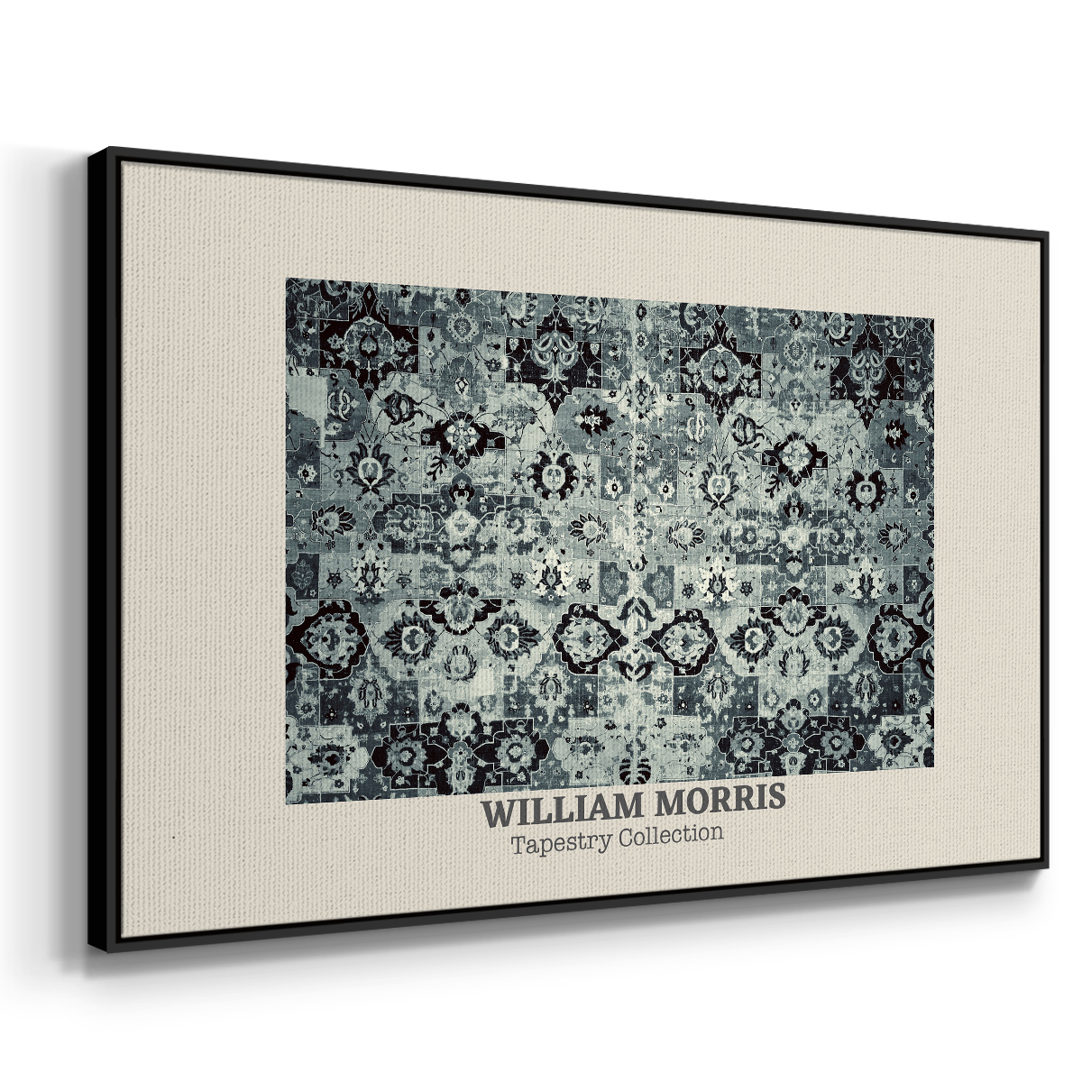 Vintage Abstract Print-XXXIV Framed in Black Wood Gallery Wrapped Canvas 17 in. x 25 in.