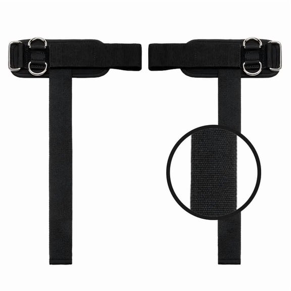 Double D-Ring Weight Lifting Straps with Thick Cushion Padding, 2-in-1 Non-Slip Wrist Support Straps for Deadlifts, Powerlifting, and Heavy Gym Workouts, Pack of 2