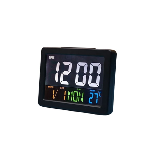 Reloj Despertador LCD Bewildely con Termómetro Negro