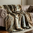 thumbnail image 5 of Brown Faux Fur Blanket ,Thick Cozy Bown Blanket , Fur Throw Blankets for Couch Bed,50"x60", 5 of 9