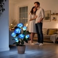 thumbnail image 2 of Artificial Blue Rose Flower Lamp LED Lights, Flower Table Lamp for Bedroom Bar Coffee Shop Wedding Valentines Mothers Day Birthday Christmas - Unique Gifts for Women Her Girlfriend Wife Mom, 2 of 15