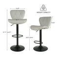 thumbnail image 3 of Hawsaiy Modern Bar Stools Set of 2, Adjustable Faux Leather Upholstered Swivel Bar Stools, Counter Height Bar Chairs with Back for Kitchen Island, Light Gray, 3 of 9