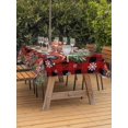 thumbnail image 2 of Outdoor Tablecloth with Umbrella Hole and Zipper, Red Plaid Christmas Rectangle Table Cloth 60x102 Inch Waterproof Tablecloth, Truck Xmas Tree Snowflake Winter Poinsettia Picnic Table Cover for Patio, 2 of 7