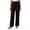 Black, variant on Womens Pull on Pants Elastic Waist Solid Color Slacks Casual Straight-Leg Trouser with Pockets