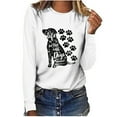 thumbnail image 1 of CEHVOM T-shirt Tunique à Manches Longues pour Femmes, Imprimé, Décontracté, Ample, Col Rond, Blouse, 1 of 8