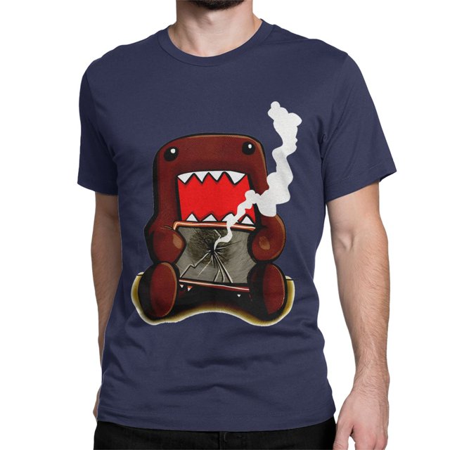 Camiseta Domo Kun para hombre y mujer, de algodón, con cuello redondo, animación, dibujos animados, color marrón, Domo, manga corta, talla grande