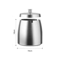 thumbnail image 5 of Cenicero de metal de acero inoxidable con tapa (negro grande), metal irrompible para exteriores, hermoso cenicero de acero inoxidable resistente a la intemperie con tapa a prueba de olores, adecuado, 5 of 5