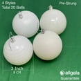 thumbnail image 2 of Allgala 20 PK 3 Inch (8CM) Large Christmas Ornament Balls for Xmas Tree-4 Style-White, 2 of 2