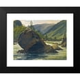 thumbnail image 2 of Martinus Rørbye 18x14 Black Modern Framed Museum Art Print Titled - An Erratic Rock in the Rapids (1830), 2 of 5