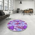 thumbnail image 3 of Ahgly Company Indoor Rectangle Patterned Dark Orchid Purple Area Rugs, 7' x 10', 3 of 6