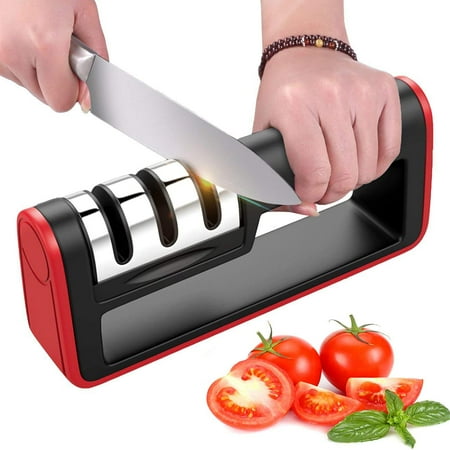 Knife Sharpeners for Kitchen, 2019 NEW Kitchen Knife Sharpener, 3-Stage