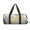 thumbnail image 2 of Fotbe White Rose Pattern Foldable Sports Gym Bag with Wet Dry Pocket, Ultralight Travel Bag, Large Capacity Duffel Bag, Splash Proof Carry on Bag, Overnight Bag, Weekender Bag, 2 of 8