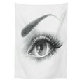 thumbnail image 3 of Ambesonne Eye Tablecloth Rectangular Table Cover, Pencil Drawing Style Art, 60"x84", Grey White, 3 of 4