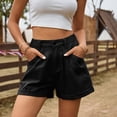thumbnail image 2 of Nestiefly Womens Jean Shorts High Waisted Denim Shorts Stretchy Rolled Folded Hem Summer Casual Jorts with Pockets Black L, 2 of 6