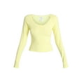 thumbnail image 5 of No Boundaries Long Sleeve Henley Top with Lace Trim, Women's XXS-XXL, 5 of 5