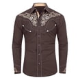 thumbnail image 4 of RMGVDSD Boys Western Cowboy Shirt With Print Long Sleeve Button Down Shirts For Kids Retro Casual Regular Fit Shirts Tops 6-7 Years, 4 of 4