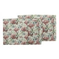 thumbnail image 3 of S4Sassy Orange Leaves & Magnolia Floral Printed Dining Room Reversible Tablemats With Napkins set, 3 of 3